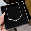 Wholesale Titanium Steel Geometric Clavicle Chain Necklace Set With Zirconia For Women