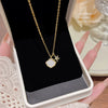 Wholesale Titanium Steel Geometric Clavicle Chain Necklace Set With Zirconia For Women