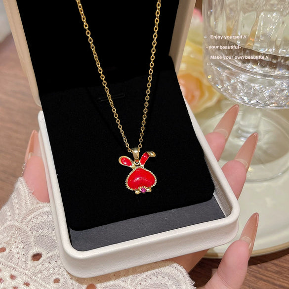 Wholesale Titanium Steel Geometric Clavicle Chain Necklace Set With Zirconia For Women