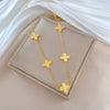 Wholesale Titanium Steel Geometric Clover Laser Electroplated Unisex Clavicle Necklace