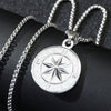 Wholesale Titanium Steel Geometric Compass Pendant Necklace Electroplated Unisex Fashion Accessory