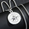 Wholesale Titanium Steel Geometric Compass Pendant Necklace Electroplated Unisex Fashion Accessory