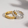 Wholesale Titanium Steel Geometric Copper Coin Shape Electroplated Couple Ring