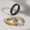 Wholesale Titanium Steel Geometric Copper Coin Shape Electroplated Couple Ring