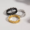 Wholesale Titanium Steel Geometric Copper Coin Shape Electroplated Couple Ring