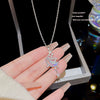 Wholesale Titanium Steel Geometric Cross Chain Light Luxury Women's Concentric Ring Necklace