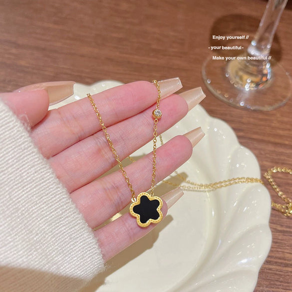 Wholesale Titanium Steel Geometric Cross Chain Light Luxury Women's Concentric Ring Necklace