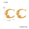 Wholesale 316L Stainless Steel Geometric Cshaped Electroplated Winding Line Earrings For Women