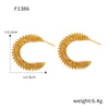 Wholesale 316L Stainless Steel Geometric Cshaped Electroplated Winding Line Earrings For Women