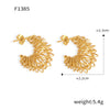 Wholesale 316L Stainless Steel Geometric Cshaped Electroplated Winding Line Earrings For Women