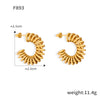 Wholesale 316L Stainless Steel Geometric Cshaped Electroplated Winding Line Earrings For Women