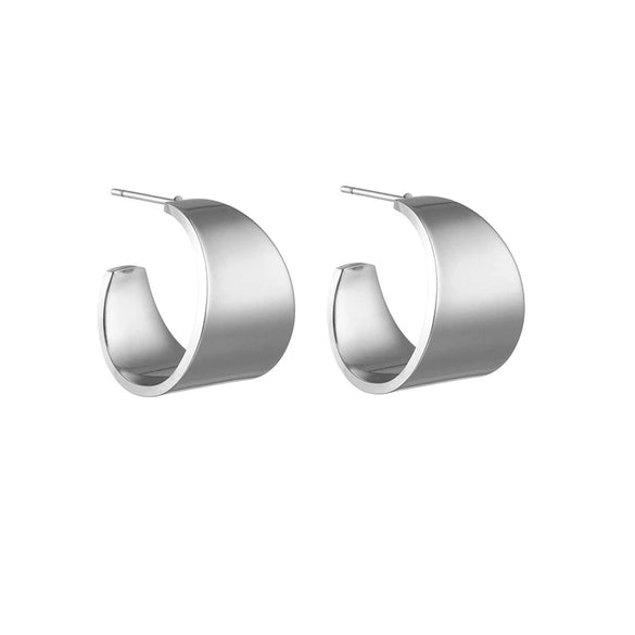 Wholesale Titanium Steel Geometric Cshaped Electroplated Women's Ear Studs In Simple Cold Style
