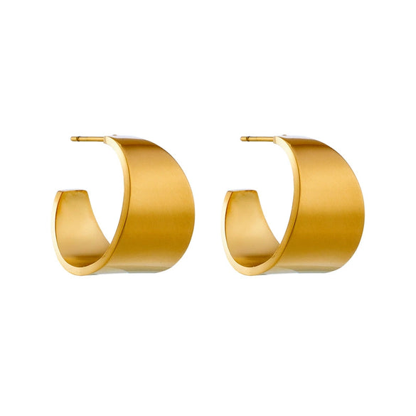 Wholesale Titanium Steel Geometric Cshaped Electroplated Women's Ear Studs In Simple Cold Style