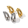 Wholesale Titanium Steel Geometric Cshaped Electroplated Women's Earrings