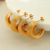 Wholesale 316L Stainless Steel Geometric Cshaped Fashion Earrings For Women With Electroplating Treatment