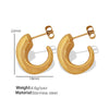 Wholesale 316L Stainless Steel Geometric Cshaped Hollow Earrings For Women Retro Style Electroplated