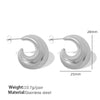 Wholesale 316L Stainless Steel Geometric Cshaped Hollow Earrings For Women Retro Style Electroplated