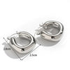 Wholesale Titanium Steel Geometric Cshaped Rectangular Electroplated Metal Earrings For Women