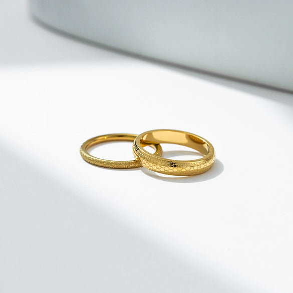 Wholesale Titanium Steel Geometric Curved Ring For Women Fashion Allmatch Frosted Electroplated Hand Decoration