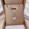 Wholesale Titanium Steel Geometric Diamond Microset Ochain Necklace For Women
