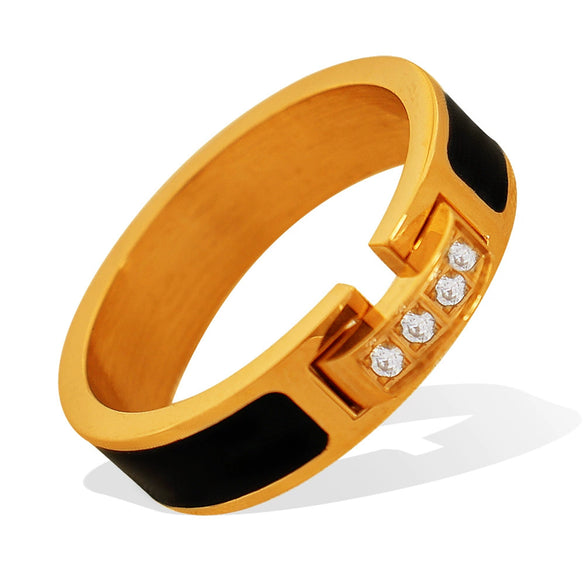 Wholesale 316L Stainless Steel Geometric Diamond Ring And Bracelet Simple Style