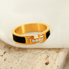 Wholesale 316L Stainless Steel Geometric Diamond Ring And Bracelet Simple Style