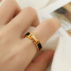Wholesale 316L Stainless Steel Geometric Diamond Ring And Bracelet Simple Style