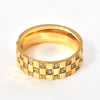 Wholesale Titanium Steel Geometric Diamondencrusted Square Ring Jewelry