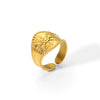 Wholesale Titanium Steel Geometric Double Layer Ring With 18K Gold Electroplated And Casting Finish Unisex