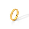 Wholesale Titanium Steel Geometric Double Layer Ring With 18K Gold Electroplated And Casting Finish Unisex