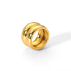 Wholesale Titanium Steel Geometric Double Layer Ring With 18K Gold Electroplated And Casting Finish Unisex