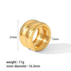 Wholesale Titanium Steel Geometric Double Layer Ring With 18K Gold Electroplated And Casting Finish Unisex
