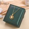 Wholesale Titanium Steel Geometric Double Sided Necklace For Women With Snake Bone Chain And Electroplating