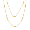Wholesale Titanium Steel Geometric Doublelayer Beaded Sweater Chain Necklace For Women Light Luxury Style Electroplated