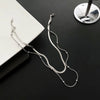 Wholesale Titanium Steel Geometric Doublelayer Clavicle Necklace For Women With Electroplating