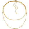 Wholesale Titanium Steel Geometric Doublelayer Clavicle Necklace For Women With Electroplating