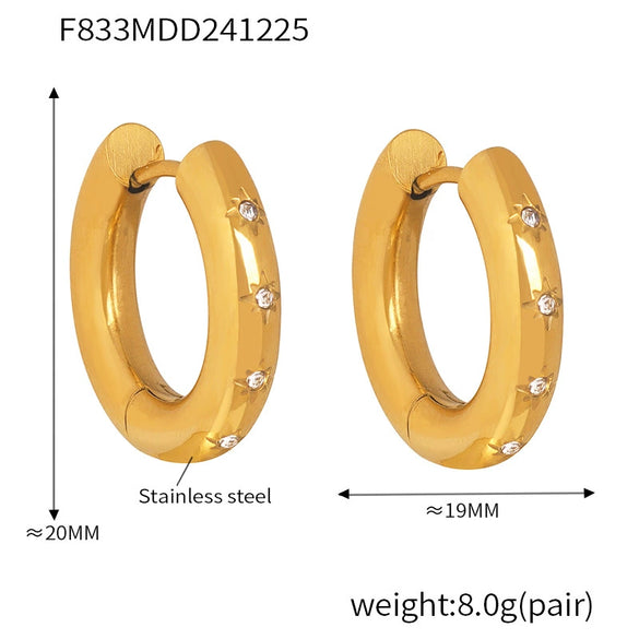 Wholesale 316L Stainless Steel Geometric Earrings Electroplated 18K Gold For Women