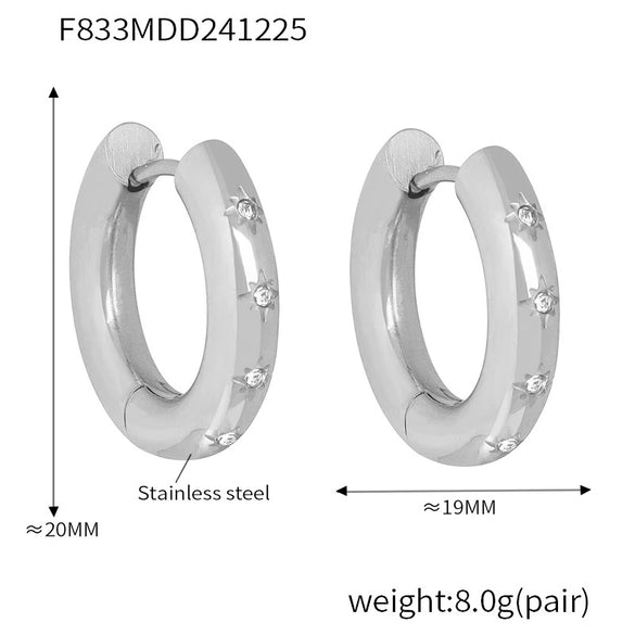 Wholesale 316L Stainless Steel Geometric Earrings Electroplated 18K Gold For Women
