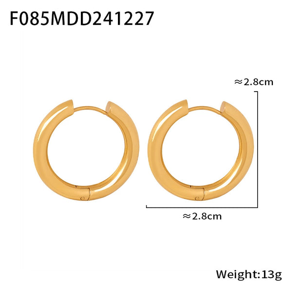 Wholesale 316L Stainless Steel Geometric Earrings Electroplated 18K Gold For Women