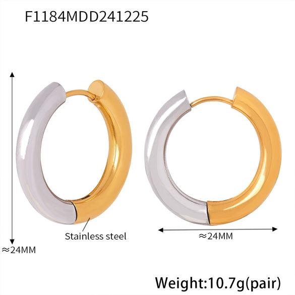 Wholesale 316L Stainless Steel Geometric Earrings Electroplated 18K Gold For Women
