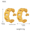 Wholesale 316L Stainless Steel Geometric Earrings Electroplated 18K Real Gold Chain Casting Fashion Light Luxury Personality Trendy For Women