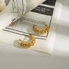 Wholesale Titanium Steel Geometric Earrings Electroplated Old Money Style