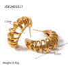 Wholesale Titanium Steel Geometric Earrings Electroplated Old Money Style
