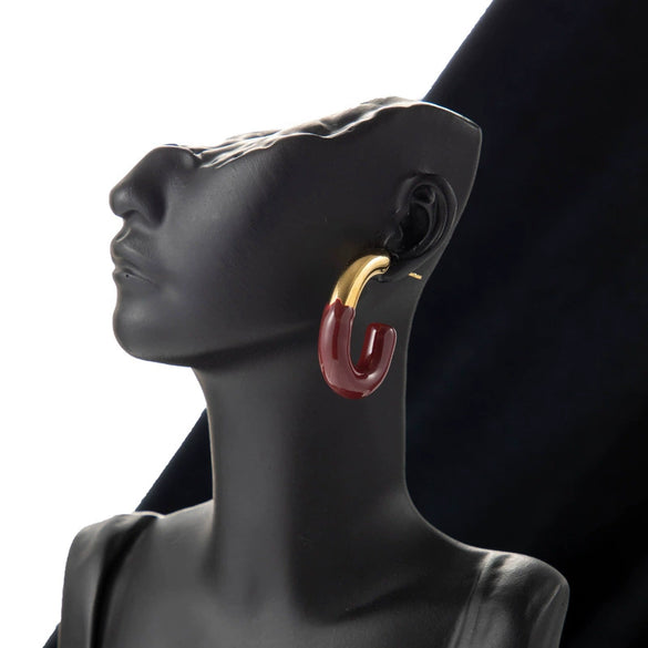 Wholesale Titanium Steel Geometric Earrings Electroplated Sweet Style