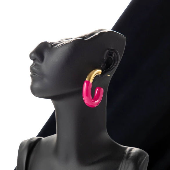 Wholesale Titanium Steel Geometric Earrings Electroplated Sweet Style