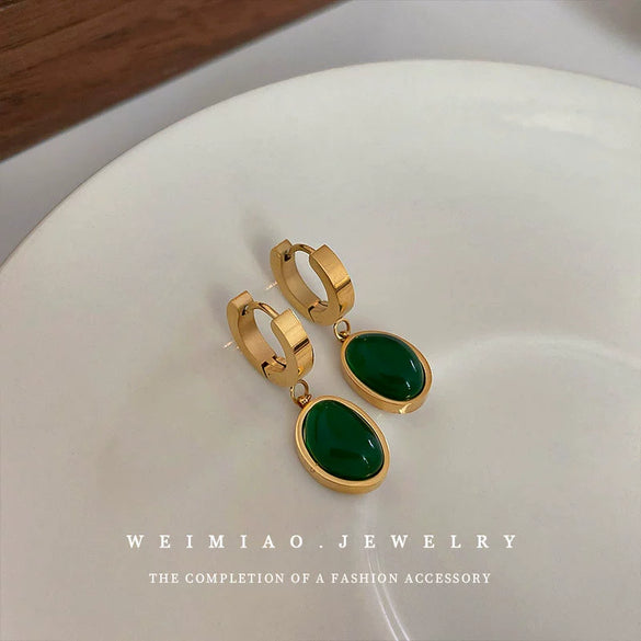 Wholesale Titanium Steel Geometric Earrings Elegant Simple High Grade Electroplated
