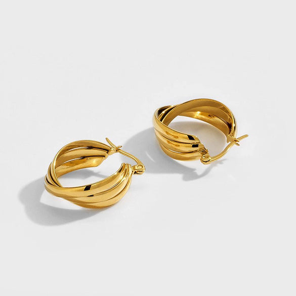 Wholesale Titanium Steel Geometric Earrings For Women With Electroplating Treatment