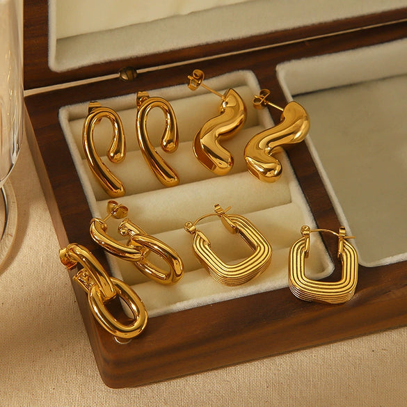 Wholesale Titanium Steel Geometric Earrings For Women With Electroplating Treatment