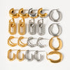Wholesale Titanium Steel Geometric Earrings Hypoallergenic Colorfast Retro Electroplated For Women