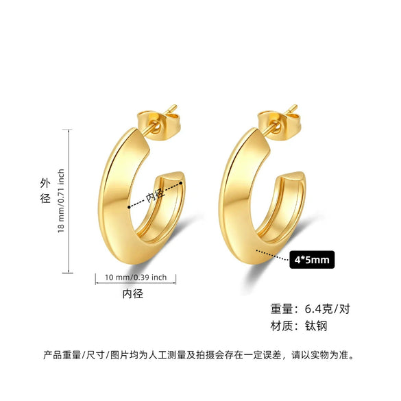 Wholesale Titanium Steel Geometric Earrings With Electroplating For Women Antiallergy And Stylish